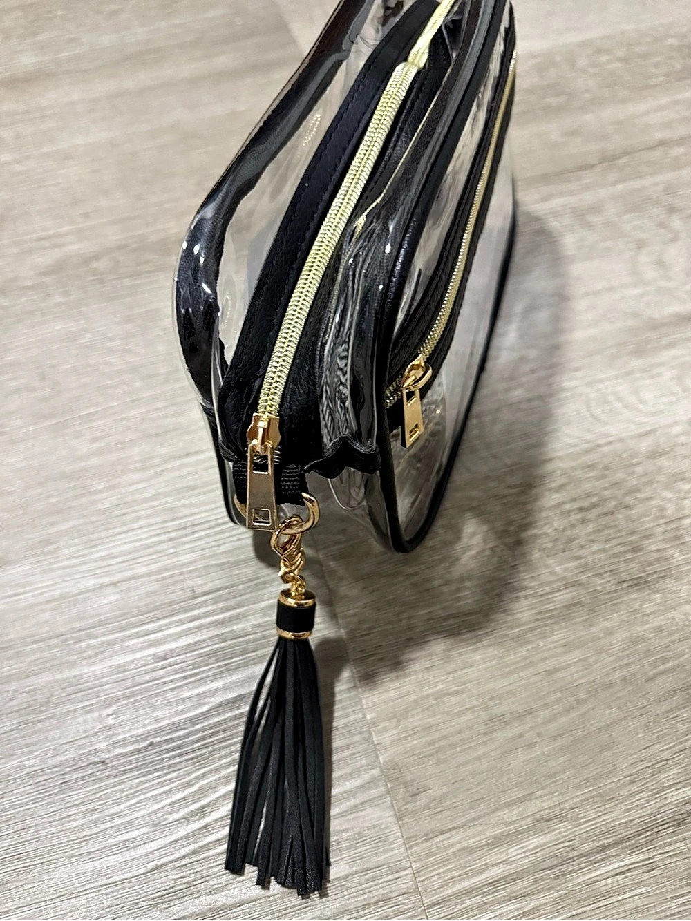 Clear Black Cosmetic Crossbody Bag Like New - Picture 4 of 7